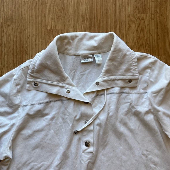 Zenergy by Chico’s Off White Flannel Pullover - Picture 7 of 10